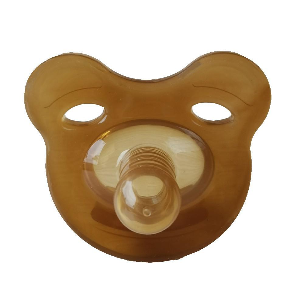 Round Flat Head Liquid Silicone Pacifier with Case & Anti-Drop Chain, Day/Night Use (2-Pack)