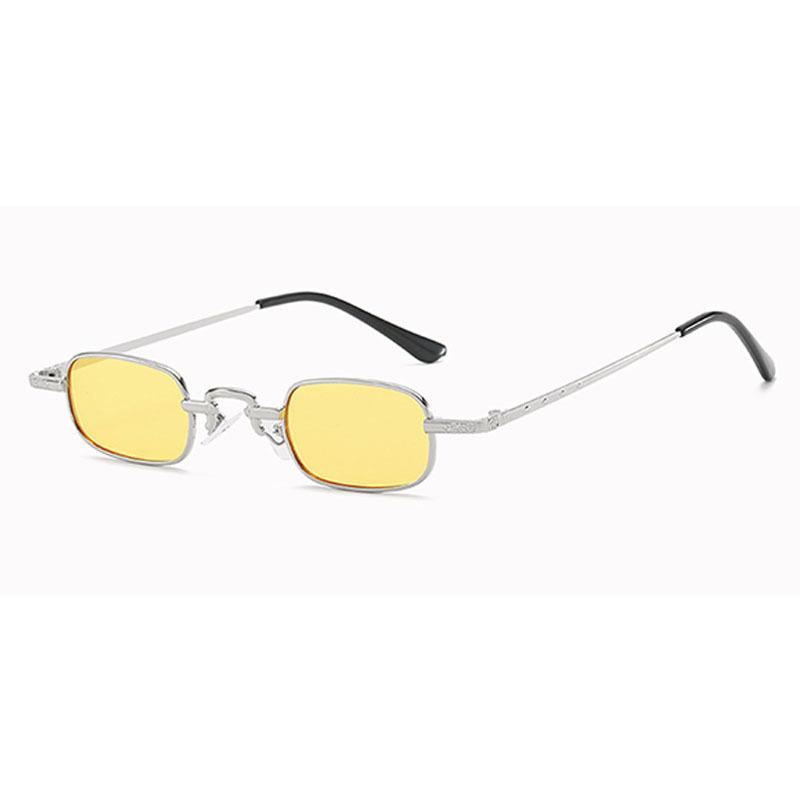 Small Rectangular Sunglasses Vintage Women Men 90s Brand Designer Steampunk Tiny Red Square SunGlasses