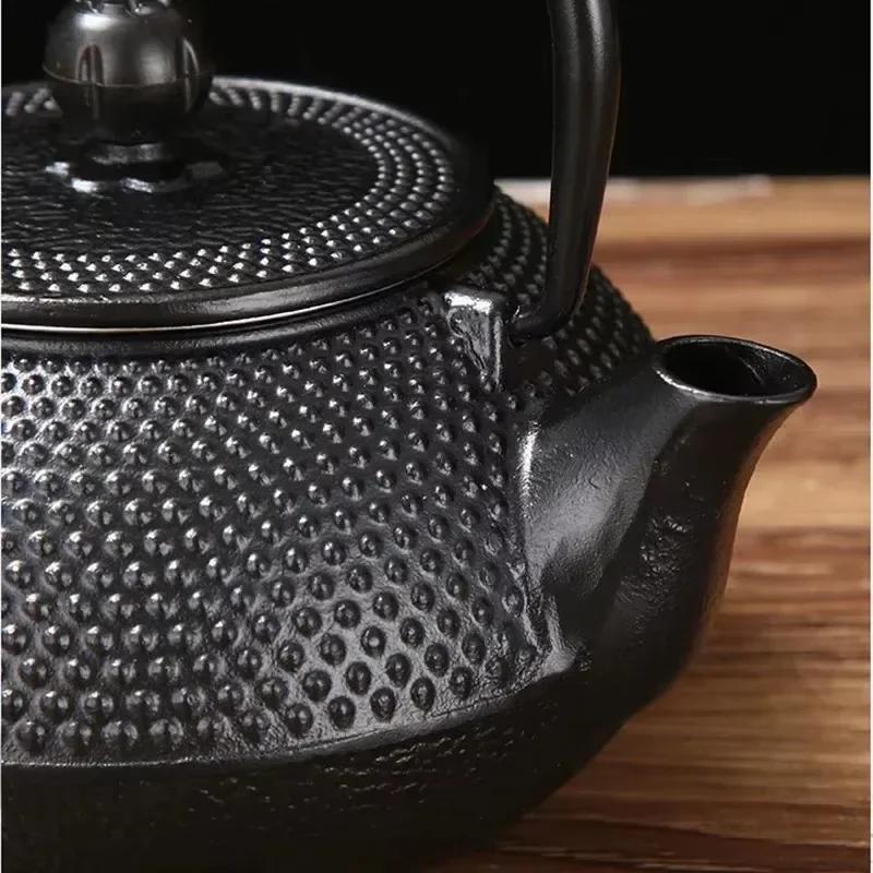 Iron Teapot Handmade Antique Cast Japanese Style Tea Kettle for Boiling Water Accessory Set Charcoal Stove Kitchen Teaware Set