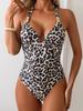 European and American leopard print one-piece swimsuit women's 1011 new neck strap sexy backless swimsuit purchase