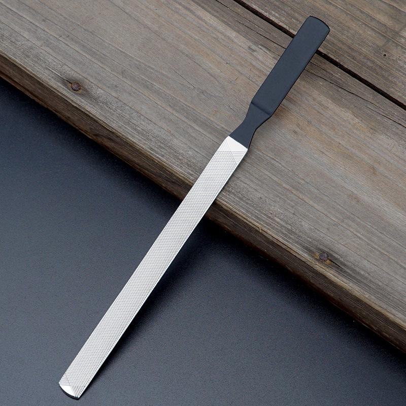 2pc S&L Premium Stainless Steel Nail Files, Four-Sided for Men & Women, Reusable Manicure Filer for Natural Nails