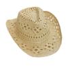 Summer Woven Denim Hat Outdoor Sun Shading and Sun Protection Straw Hat Women's Hollowed Out Large Eave Beach Hat