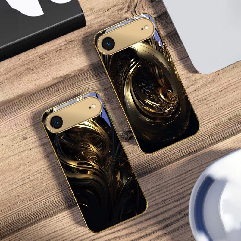 The surging of emotions For IPhone 17Pro Max 16 17 Pro 15 Pro 14 13 Plus 12 Mini 11Pro Max XR 16E 17Air Golden glass phone case