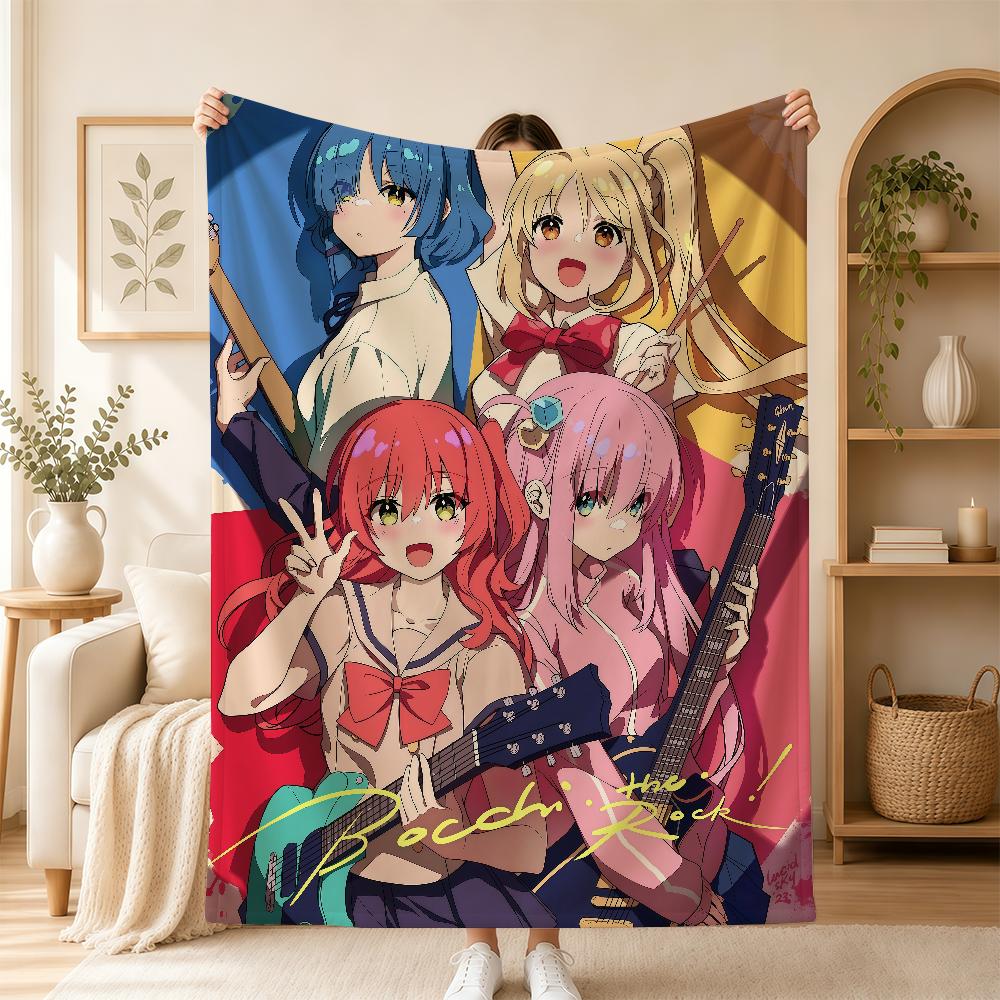 Anime B-Bocchi The R-Rock Blanket For Soft Warm Knee For Bedroom Living Room Bed Sofa Camping Picnic Office Gift
