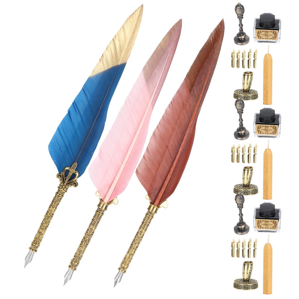 Quill Pen Set  Writing Drawing Dip Pen Students Teacher Antique Calligraphy Vintage Gift