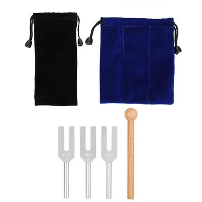 C4096  C4160  C4225 Aluminum Alloy Tuning Fork Sound Healing Therapy Tool Set with Hammer