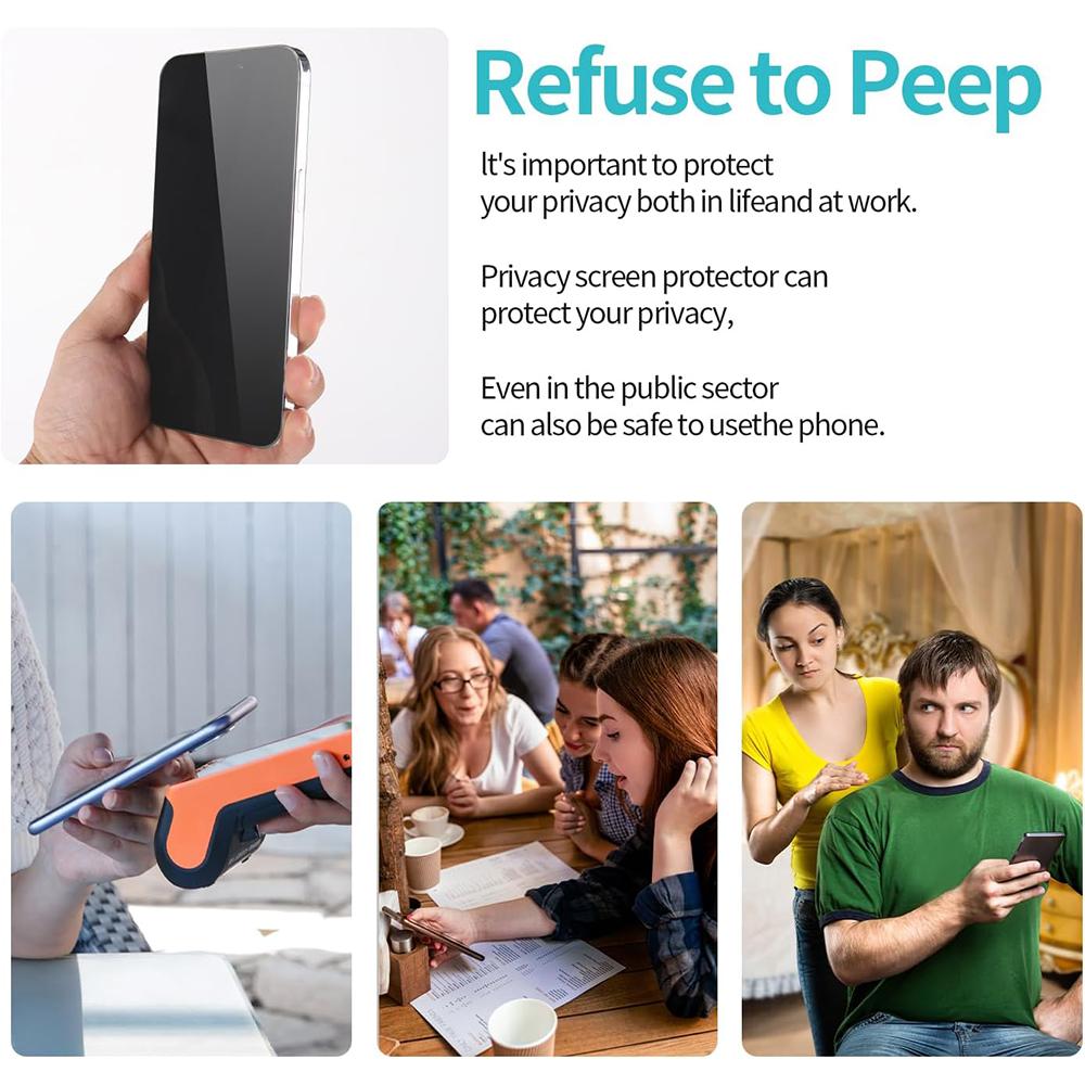 Prywatność Ekran Folia Ochronna Obiektyw Aparatu Pełne Pokrycie Anty-Spy Szkło Hartowane Ochrona dla Iphone 15 Pro Max 14 Plus 13 Mini 12 11 X Xs Xr Se 2022 2020