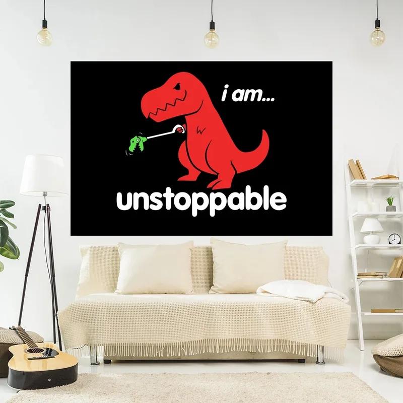 

Мультяшный гобелен с динозаврами, украшение для офиса, гостиной, дома, настенный гобелен 100x75cm