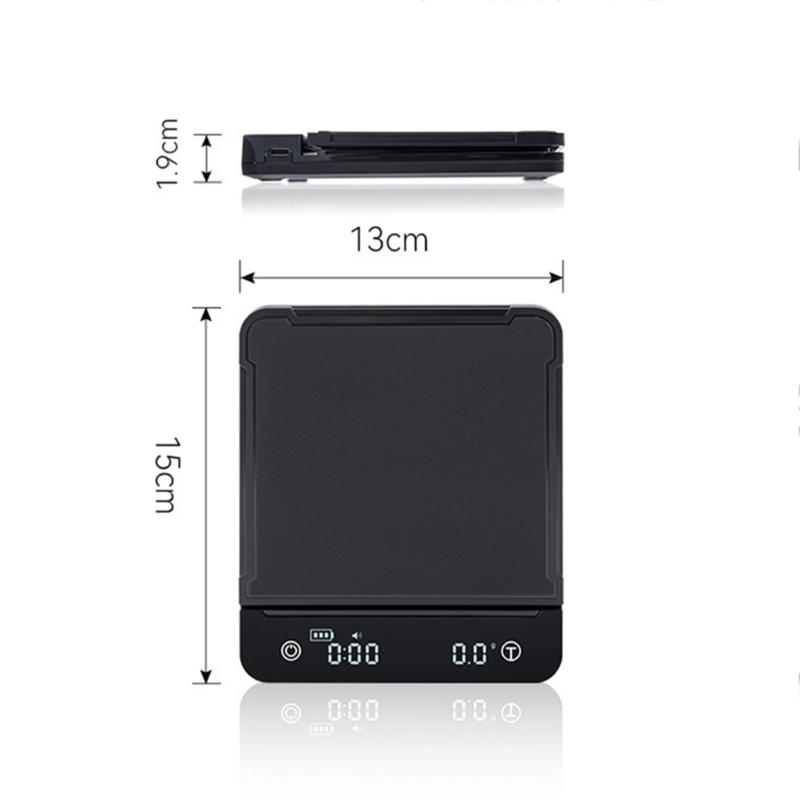 Waterproof Electronic Scale Portable Electric Coffee Scale Digital Espresso Scale Kitchen Scale for Coffee Beans Powder