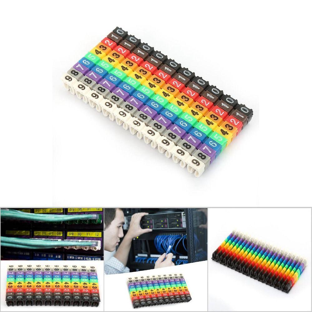 100PCS Snap-fit design Wire Number Label Plastic Materia Wire Label Tube Cable Marker Wire Marking