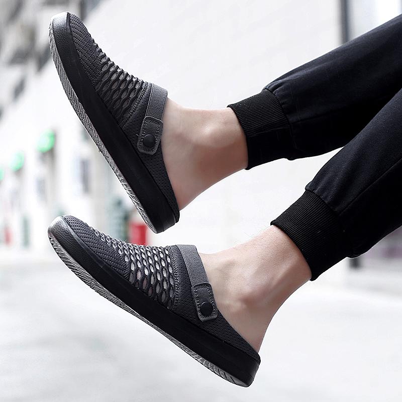 Men's Backless Walking Mule Summer Slip-on Closed Toe Loafer Casual Slide Slipper Traveltime Mule for Men