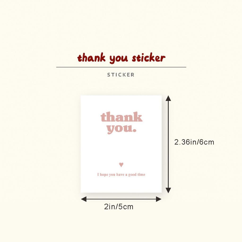 100 Photos, Ins Simple, Rectangular, Thank You, Sealing Sticker, Versatile, Gift Packaging, Decoration, Adhesive Sticker