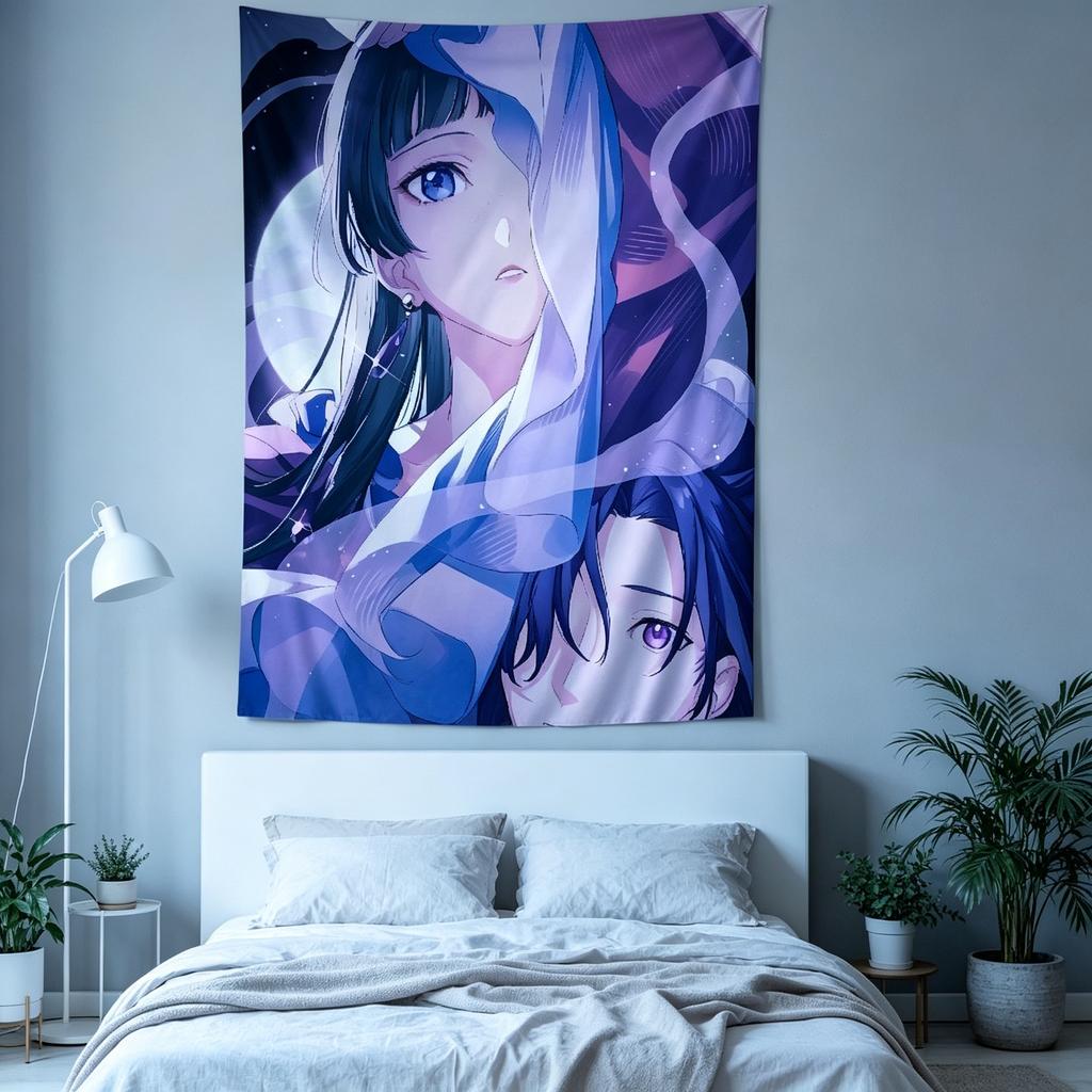 1 Stück Die Apotheker-Tagebücher Anime Wandteppich Wandbehang Kulisse Stoff Dekor Hängend Tarot Hippie Wandteppiche Schlafsaal Zuhause