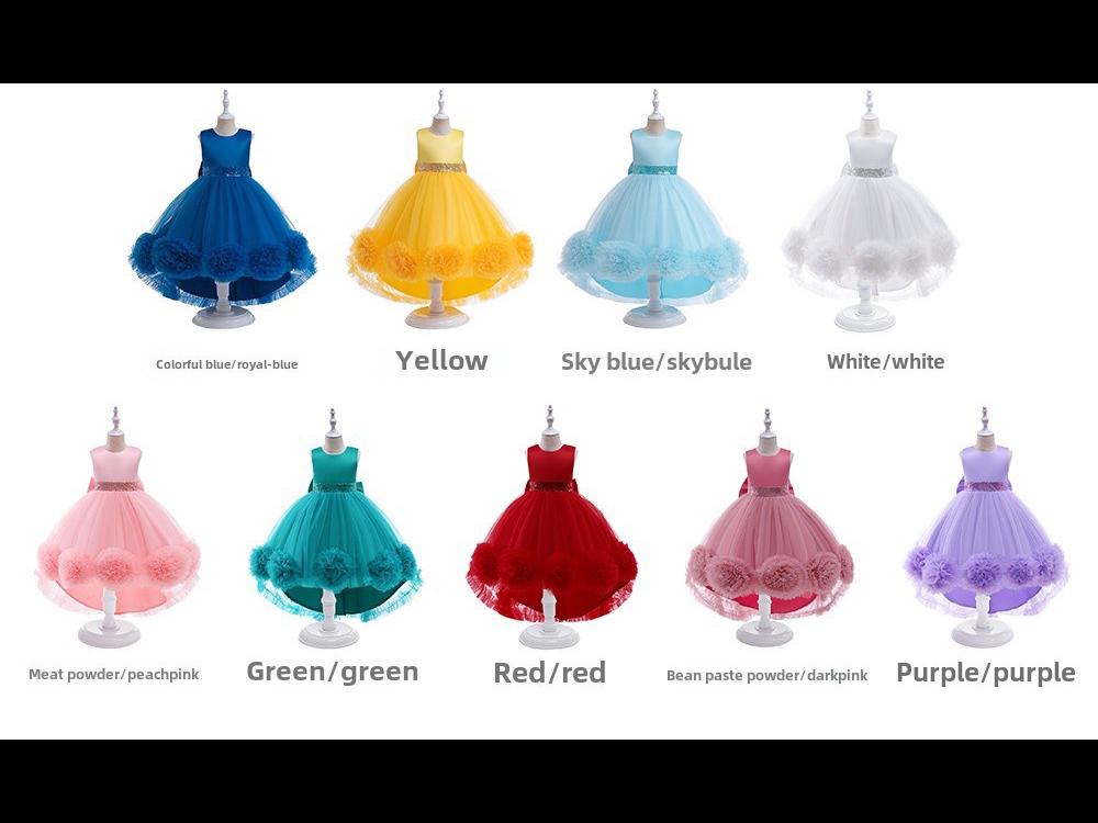 Children's Princess Flower Tutu Dress for Piano Performance