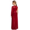 Kids Girls Stage Performance Dress: Back Invisible Zipper Color Block Mesh Patchwork Side Split with Shiny Rhinestones for Lyrical Dance