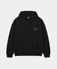 [Set] Dolphin Chain Embroidery Fleece Hoodie & Jogger Pants Black