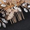 Delicate Pearl Leaves Tiara Wedding Bridesmaid Hair Combs Headpiece Flower Hair Pin Bridal Clips