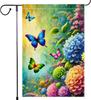 Hello Spring Buttery Garden Ag 12x18 Inch Vertical Burlap Small Double Sided Yard Outdoor Lawn Decor Oil Painting Ags LLX
