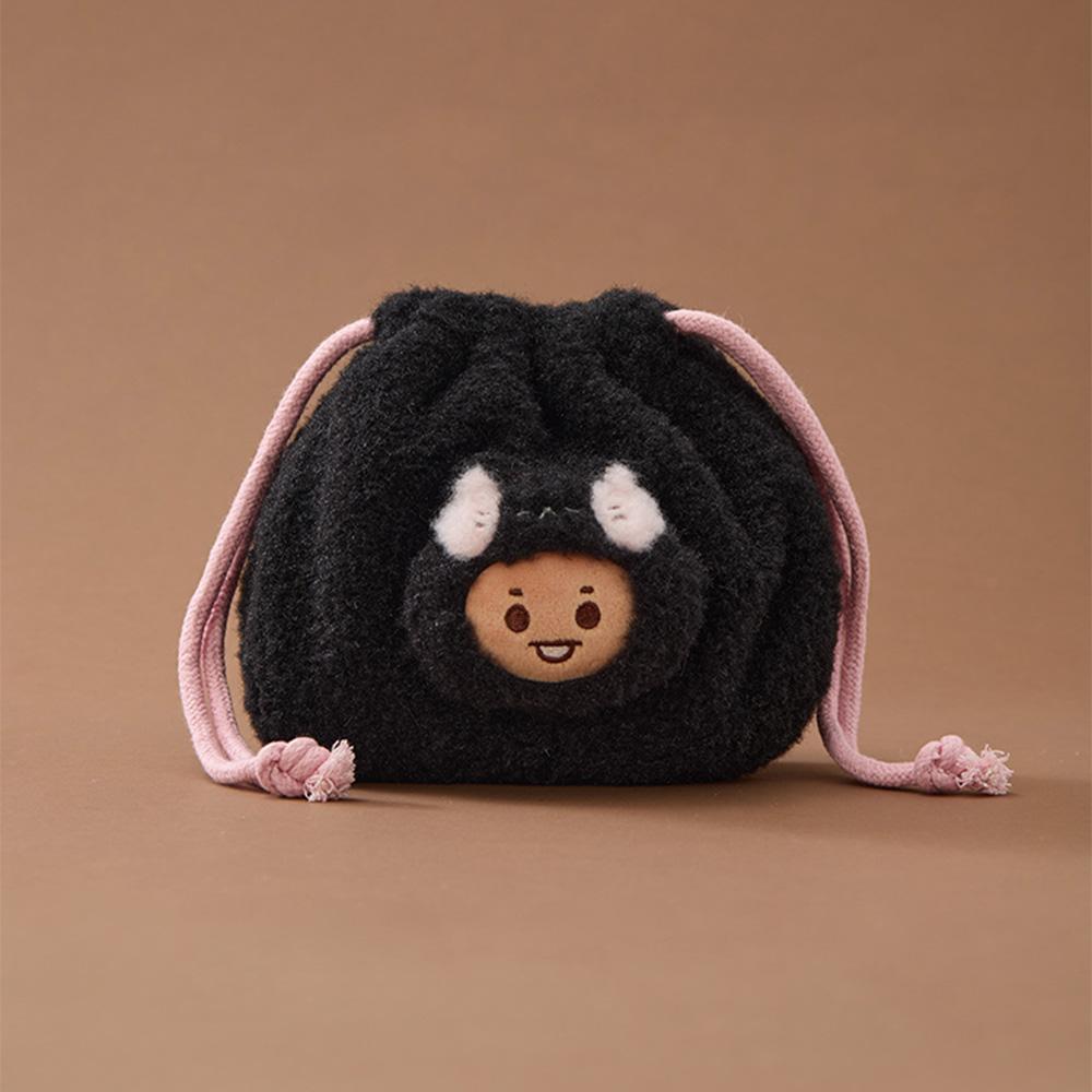 BT21 SHOOKY BABY More Fluffy Face Plush Drawstring Pouch