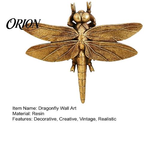 Insect Collection Display Gold Dragonfly Wall Art, Vintage Dragon Fly Decor, 3D Resin Mounted Sculpture Decoration for Living Room Hanging Bedroom