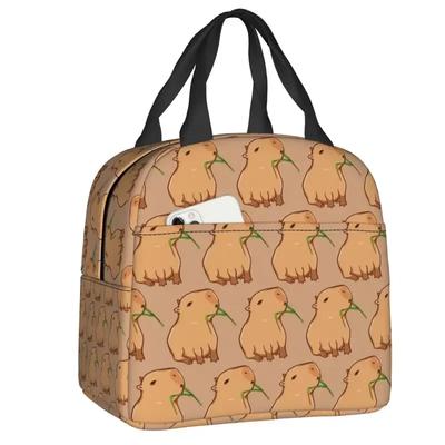 Cute Capybara Thermal Insulated Lunch Bag Women Animal Lover Portable Tote for Work School Travel Storage Food Bento Box