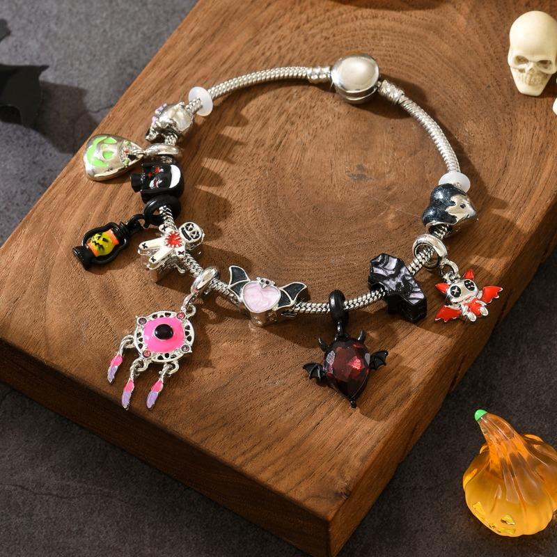 Halloween pumpkin bracelets, ornaments, jewelry, women's castle dripping oil personalized metal bracelets
