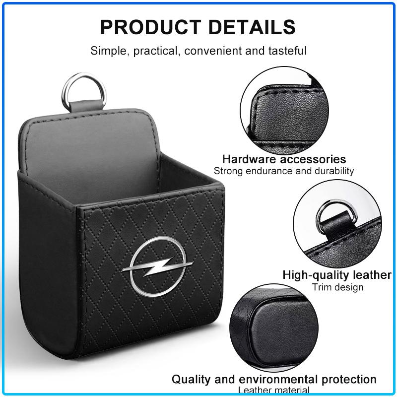 Leather Car Storage Box Air Vent Dashboard Tidy Hanging Organizer Box For Opel Astra H G J Insignia Mokka Zafira Corsa Vectra B C D