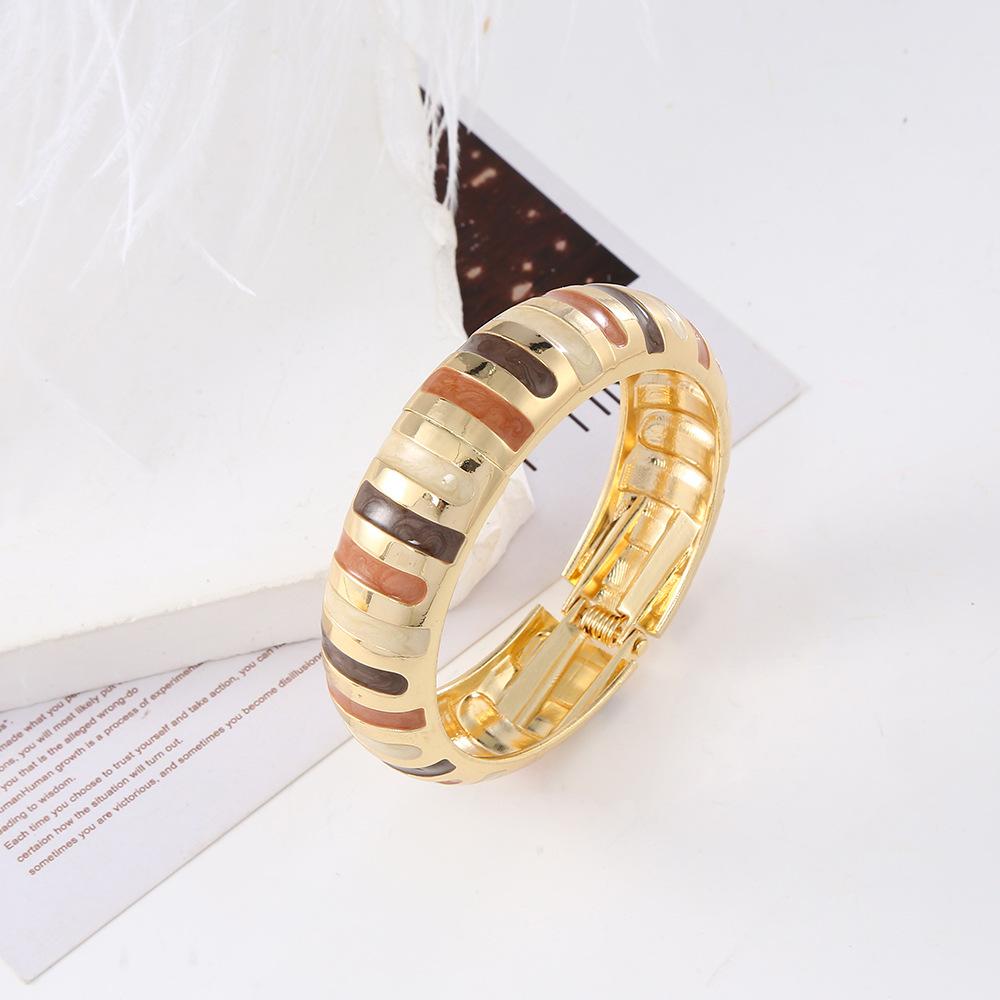 DIEZI 12 Colors Bohemian Enamel Cuff Bangles Hip Hop Geometric Irregular Gold Color Metal Wide Bracelet For Women Men Jewelry