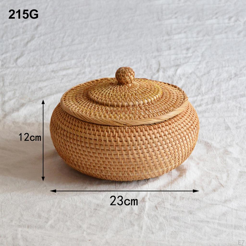 Rattan-Box-Aufbewahrungstablett, gewebter Korb mit Deckelbehältern für Picknicks