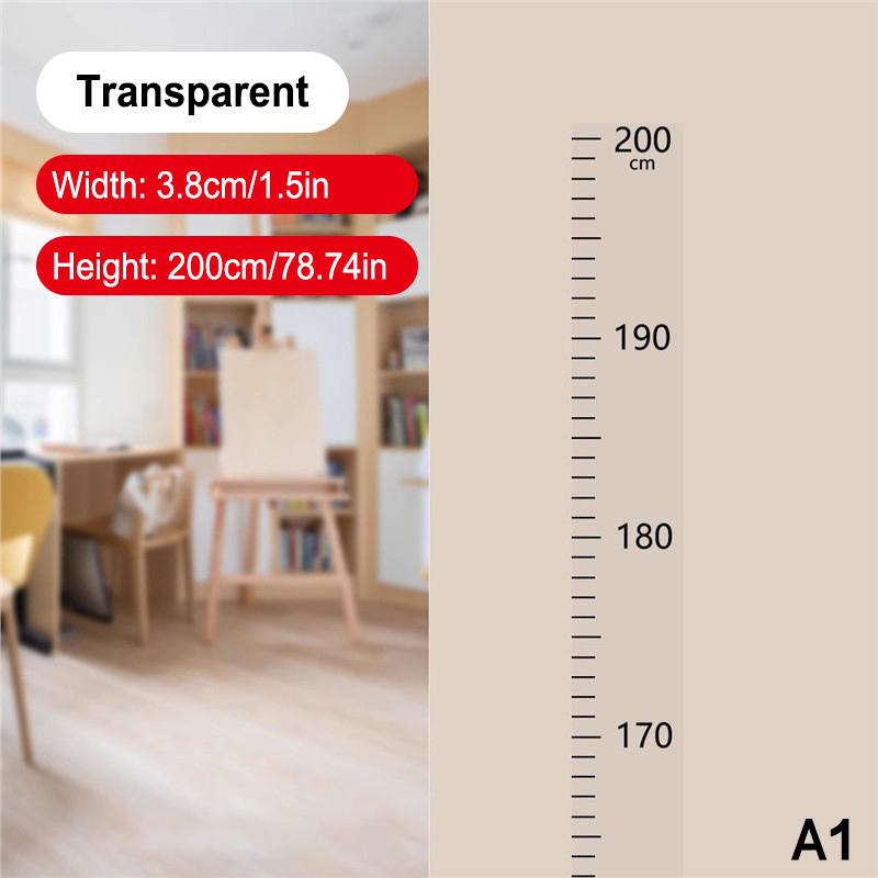 Height Measurement Wall Sticker Removable 200cm Accurate Clear Scale for Living Room Kids Bedroom Nursery Decor