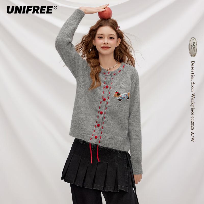 UNIFREE Playful Dog Knit Cardigan