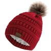 New Anti-Static Beanie Hat Satin Lined Faux Fur Pom Pom Beanies Hat For Woman Winter Warm Knit Hats