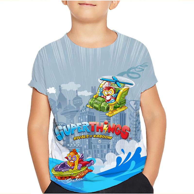 Superzings 7 Boys Clothes T-shirt New Summer Clothing Children's Wear Tops Short Sleeve Tees Kids Cartoon Tshirts