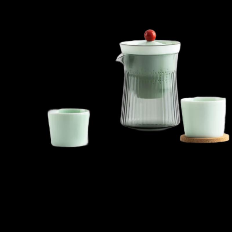 Guwu Kiln Auspicious Jade Celadon Travel Tea Set