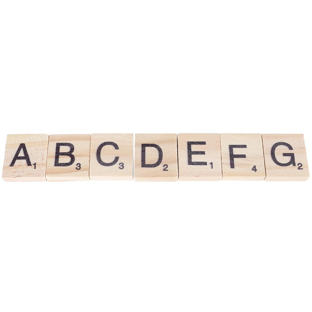100PCS Wood Letter Tiles Wooden Alphabet Tiles A Z Capital Letters for Crafts, Pendants, Spell