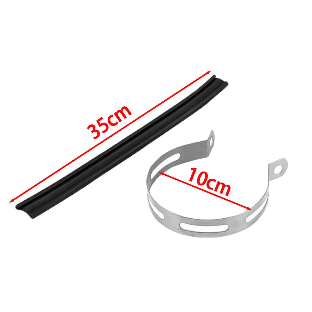 10cm/11cm RoundStainless Steel & Carbon Finer Motorcycle Exhaust Clamp Muffler Supporting Bracket Mount Clamp Strap