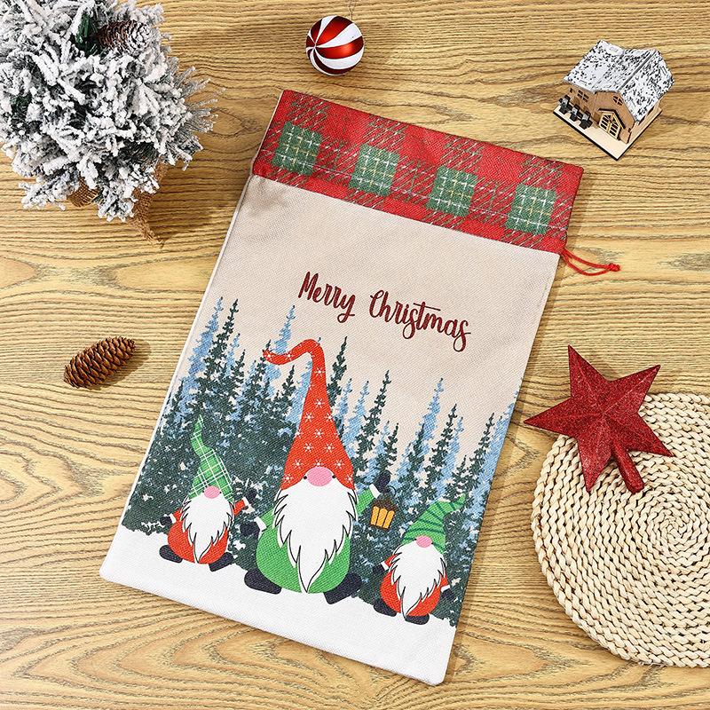 Christmas Decoration Printed Bunch Pocket Cute Forest Man Gift Gift Bag Christmas Apple Bag Christmas Gift Bag