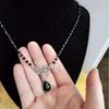 Gothic Style Necklace With Waterdrop Pendant For Women Party Wear