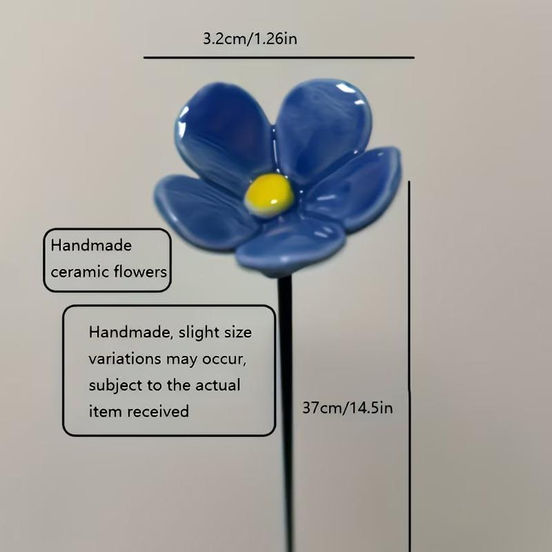6/8/10pcs Handcrafted Ceramic Forget Never Fades Eternal Ceramic Flowers Home Ornament Indoor And Outdoor Home Decor