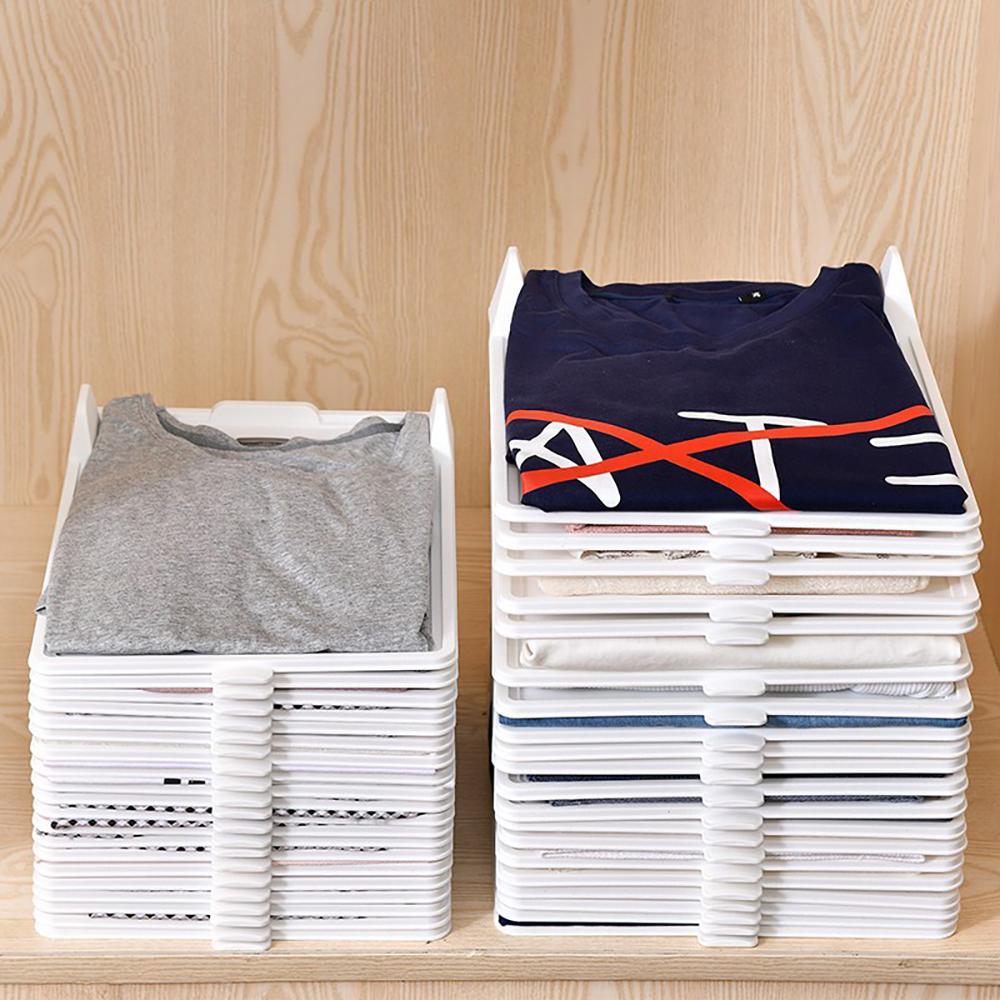 Tabla de Almacenamiento de Ropa Plegable en Capas Organizador de Pantalones y Camisetas Estante para Armario Doméstico Clasificación de Manga Corta Tabla Apilable