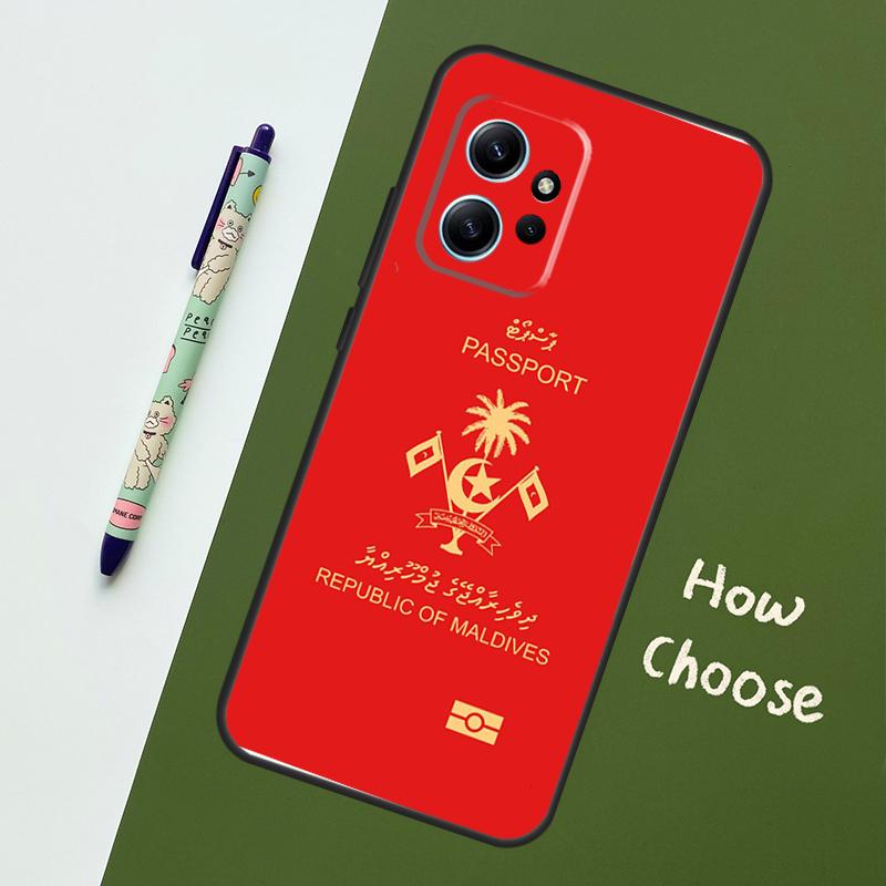 Maldives Passport For Xiaomi Redmi Note 12S 11S 10S 9S Note 12 8 9 10 11 Pro Phone Case For Redmi 12 9 C 10C
