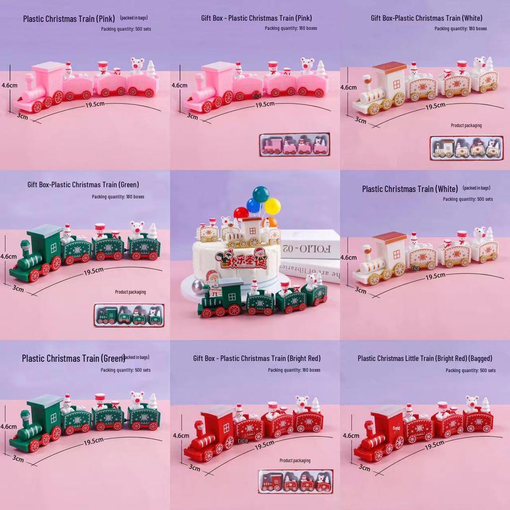 Christmas Cake Decor: Small Plastic Train Ornament for Baking, Birthday Gifts & Children's Toys