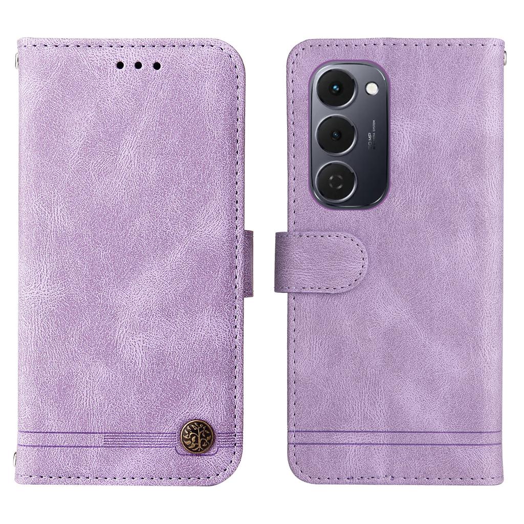 For TECNO Spark 40 Pro+ 4G Leather Wallet Cases Skin Touch Phone Cover Stand with Strap