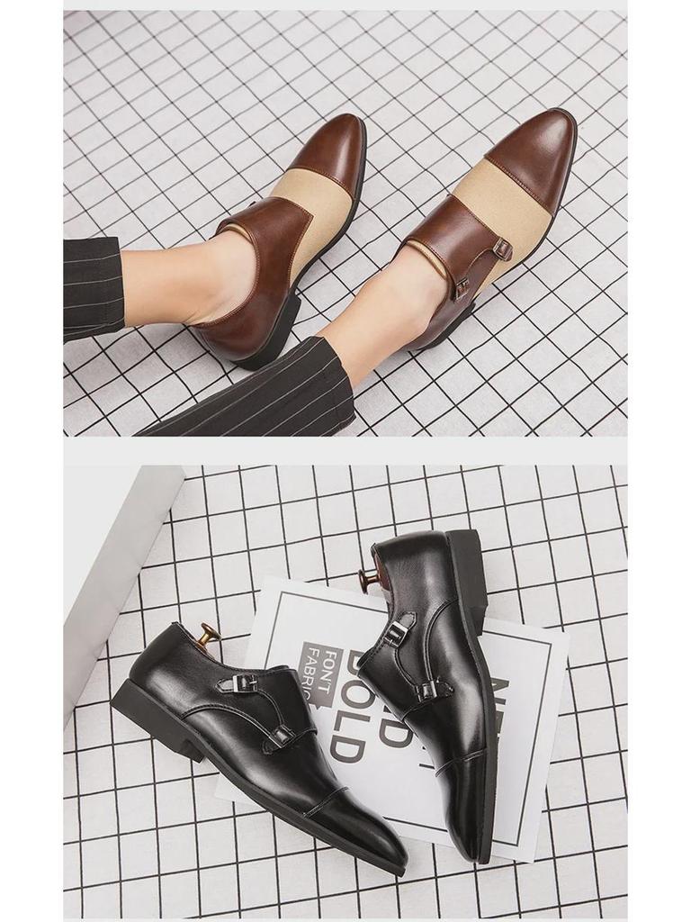 Autumn Retro British Leather Monk Strap Shoes – Men's Formal and Business Casual Footwear