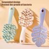2Pcs Hollow Leaf Shampoo Brush with Long Handle Hanging Men Women Portable Travel Hair Growth Scalp Massage Scrubber Cleaning Brush