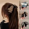 Women's Plaid Ribbon Banana Hair Clip Ponytail Claw Clip Ribbon Hair Clip Hair Clip