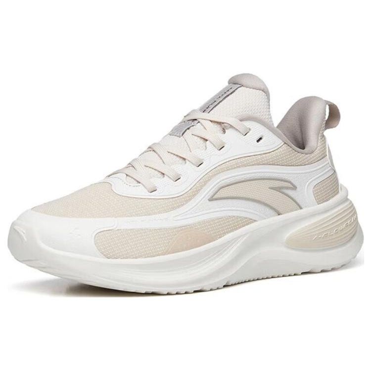 Anta Comfortable Shock Absorbing Wear Resistant Breathable Low Top Running Shoes Women Sneakers White Gray 122245571-2