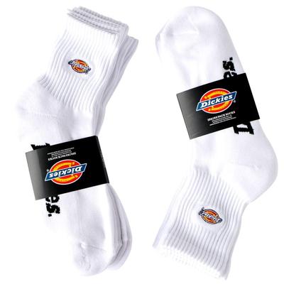 Dickies Socken mit gesticktem Logo und Frottee Erhältlich in Weiß und Pack Gestickte Herrenunterteile, Schwarz, Mittellang, 3 Paar (Logo
