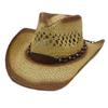Ethnic Bohemian Hand-Woven Tie-Dye Bead Chain Denim Top Hat Men'S And Women'S Summer Vacation Beach Sunscreen Straw Hat