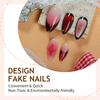 24 STÜCKE Retro Rot Rouge Farbverlauf Französisches Falschnagel-Set Süß Cool Blume Mandel Falsche Nägel für Frauen Tragbare Luxus Nagelspitzen Kunst